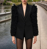 BLAZER AVEC TULLE À VOLANTS